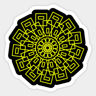 Geometric mandala in lemon color Sticker